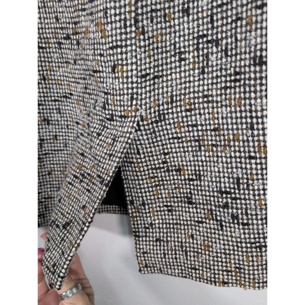 Classiques Entier Wool Blend Pencil Skirt Size 0 Black Grey Brown